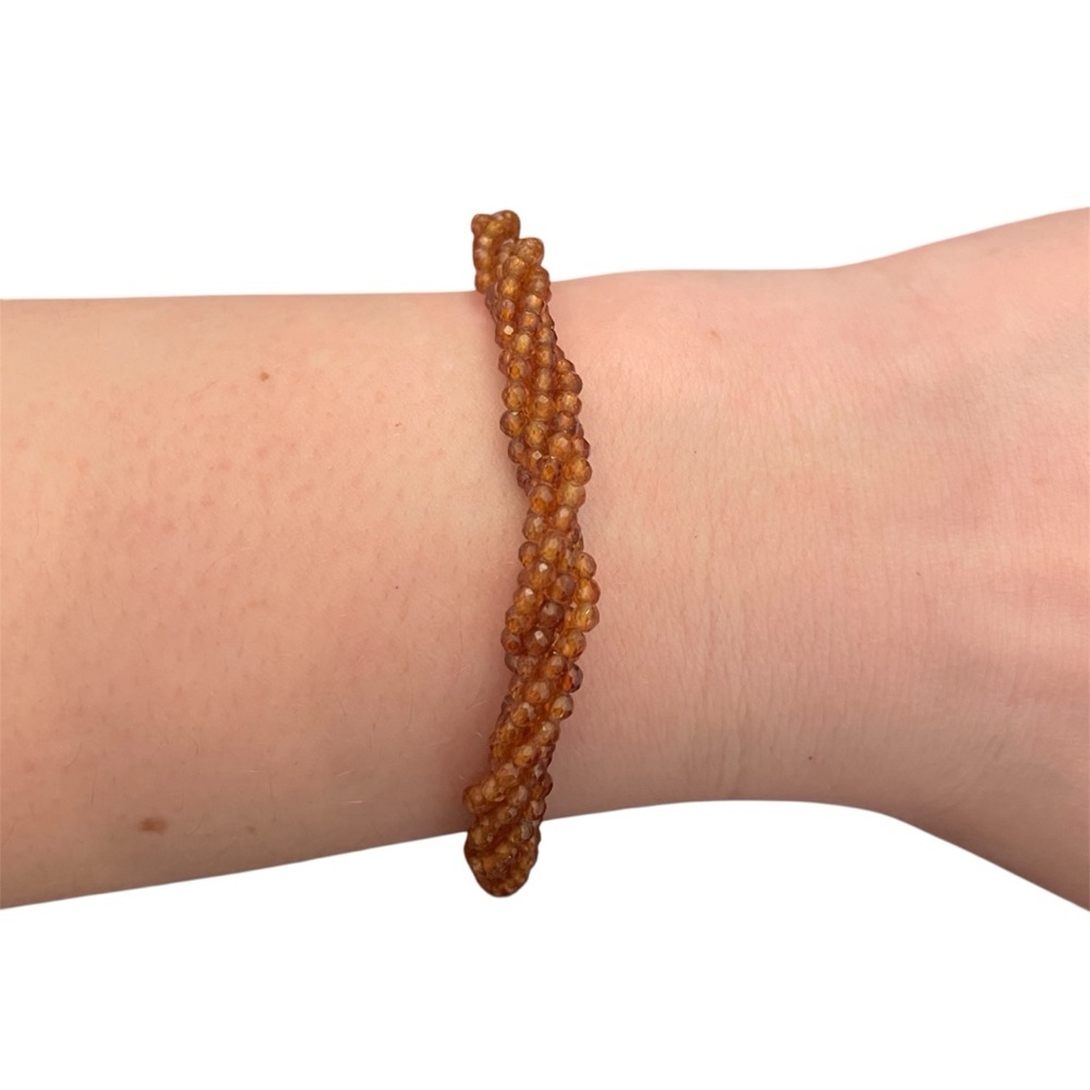 Hessonite Garnet Beaded Solid Sterling Silver 925… - image 3